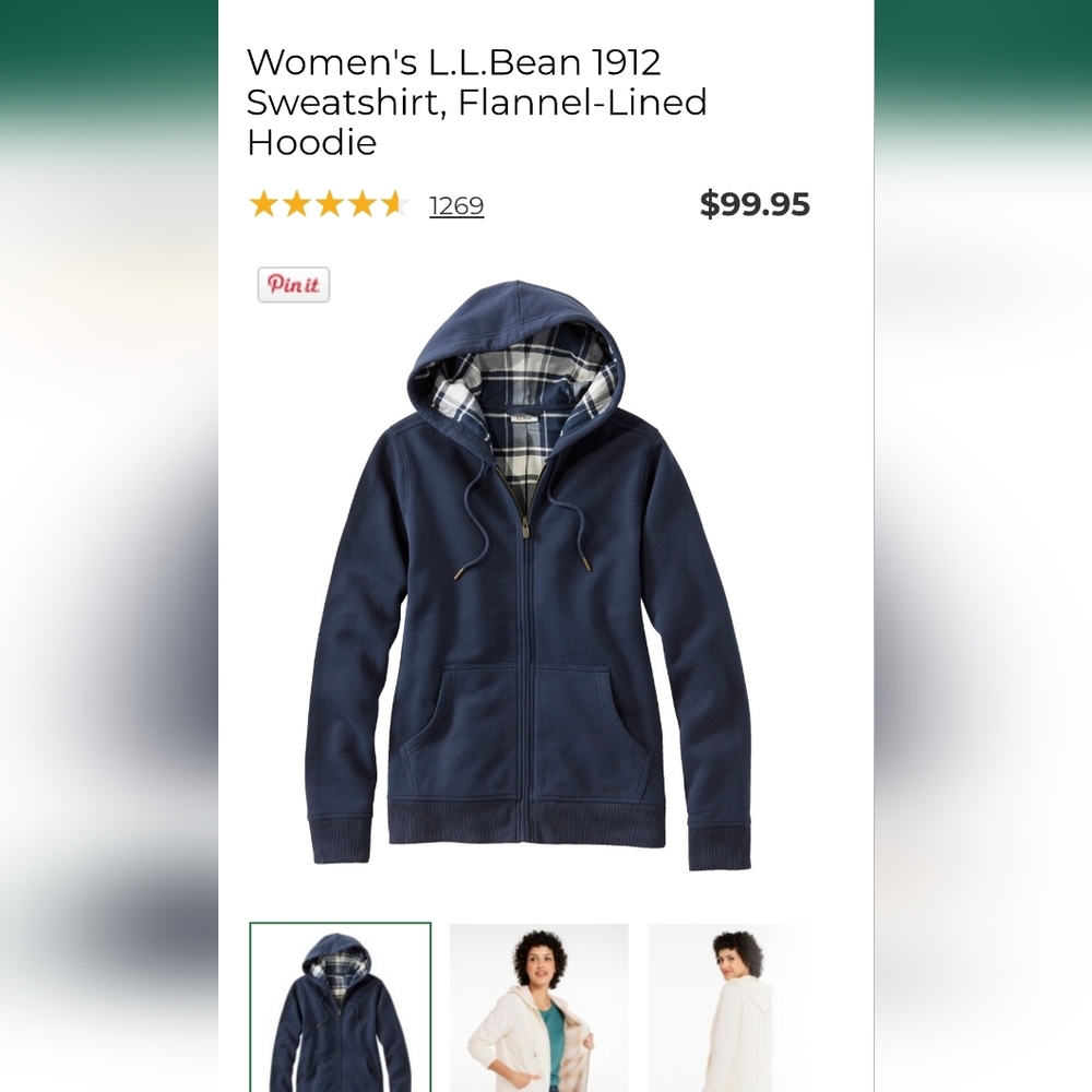 L.L. Bean Women's 1912 Blue Flannel-Lined Jacket
